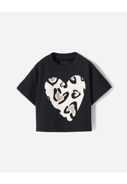 Camiseta Algodón Negra Niña Negro