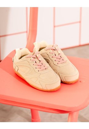 Tenis Casuales Beige Niña Marron Claro