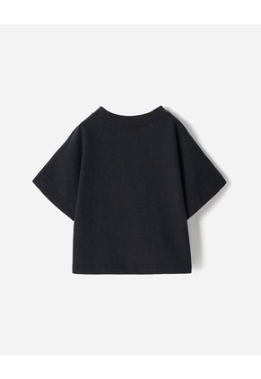 Camiseta Algodón Negra Niña Negro