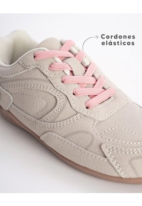 Tenis Casuales Beige Niña Marron Claro