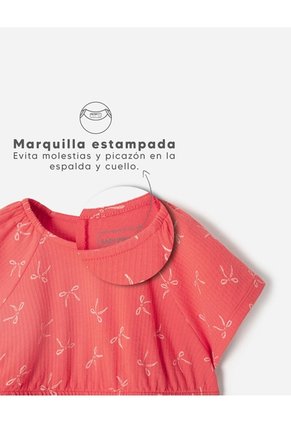 Vestido Midi Estampado Niña Rojo