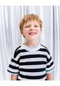 Camiseta Oversize Algodón Rayas Niño Negro de BABY FRESH