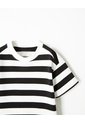 Camiseta Oversize Algodón Rayas Niño Negro de BABY FRESH