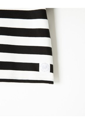 Camiseta Oversize Algodón Rayas Niño Negro