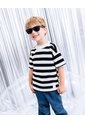 Camiseta Oversize Algodón Rayas Niño Negro de BABY FRESH