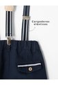 Pantalón Recto + Cargaderas Drill Algodón Azul Niño Azul de BABY FRESH