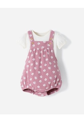 Conjunto Camiseta + Enterizo Algodón Bebé Niña Rosa Claro BABY FRESH