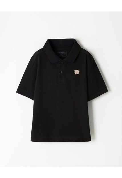 Polo Oversize Negra Niño Negro