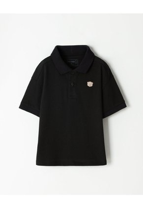 Polo Oversize Negra Niño Negro