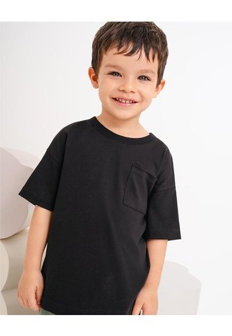 Camiseta Oversize Algodón Negra Niño Negro BABY FRESH