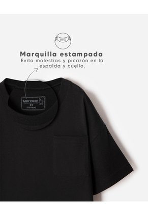 Camiseta Oversize Algodón Negra Niño Negro