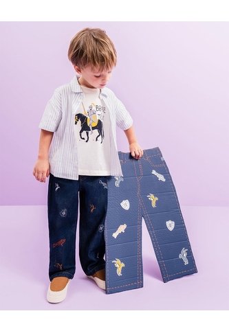 Jean Straight Apliques Bordados índigo Oscuro Niño Azul Oscuro BABY FRESH