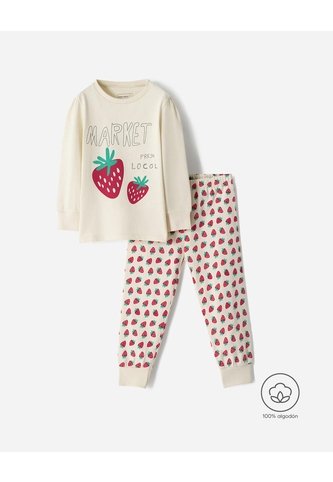 Pijama Buzo + Pantalón Algodón Niña Beige BABY FRESH