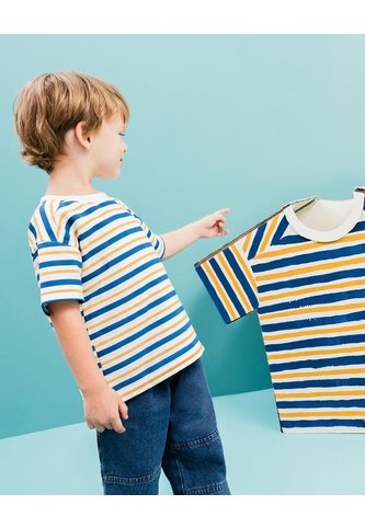 Camiseta Oversize Rayas Niño Azul BABY FRESH