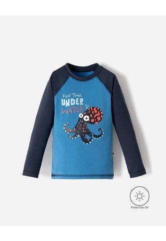 Camibuso Regular Protección UV Estampado Niño Azul BABY FRESH