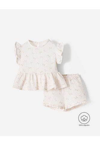 Conjunto Blusa + Short Bebé Niña Beige BABY FRESH