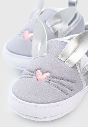 Mocasín Gris-Blanco-Rosa BABY FRESH Bunny Loafers