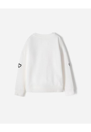 Buzo Oversize Bordado Niña Blanco