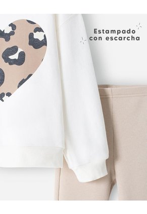 Conjunto Camibuso + Pantalón Niña Beige