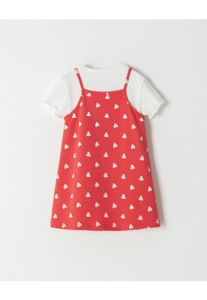 Conjunto Camiseta + Vestido Niña Rojo