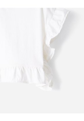 Camiseta Regular Blanca Niña Blanco
