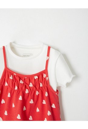 Conjunto Camiseta + Vestido Niña Rojo