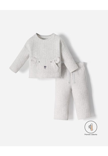 Conjunto Buzo + Pantalón Bebé Unisex Gris