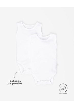Body Manga Sisa Algodón X2unds Surtido Bebé Unisex Blanco