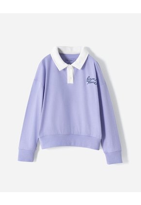 Buzo Tipo Polo Regular Lavanda Niña Lavanda