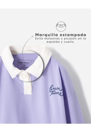 Buzo Tipo Polo Regular Lavanda Niña Lavanda
