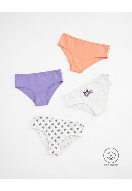 Panty Algodón X4unds Surtido Niña Multicolor