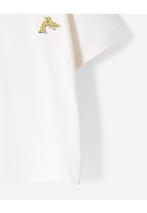 Camiseta Oversize Algodón Estampada Niño Beige