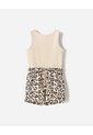 Enterizo Corto Regular Animal Print Niña Beige de BABY FRESH