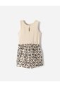 Enterizo Corto Regular Animal Print Niña Beige de BABY FRESH