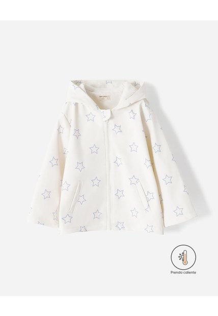 Chaqueta Parka Repelente Al Agua Estampada Niña Beige