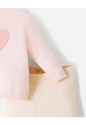 Conjunto Suéter + Pantalón Bebé Niña Beige