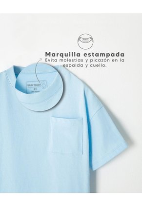 Camiseta Oversize Algodón Azul Niño Azul