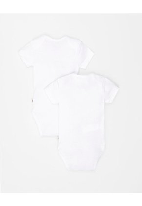 Body Manga Corta Algodón X2unds Surtido Bebé Unisex Blanco