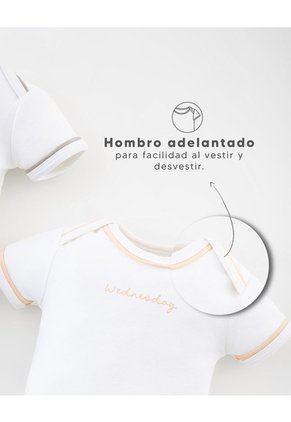 Body Manga Corta Algodón X5unds Surtido Bebé Unisex Blanco