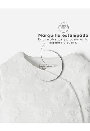 Enterizo Largo Botones A Presión Blanco Bebé Unisex Blanco