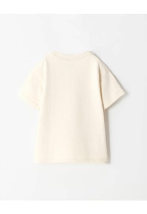 Camiseta Oversize Algodón Crema Niño Beige