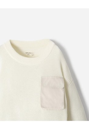 Buzo Tejido Crema Niño Beige