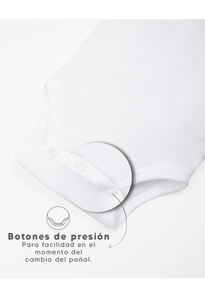 Body Manga Corta Algodón X2unds Surtido Bebé Unisex Blanco