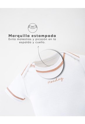 Body Manga Corta Algodón X5unds Surtido Bebé Unisex Blanco