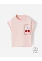 Camiseta Regular Aplique Lentejuelas Niña Rosa de BABY FRESH