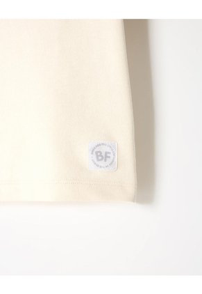 Camiseta Oversize Algodón Crema Niño Beige