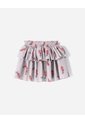 Falda Corta Tiro Alto Estampado Niña Beige de BABY FRESH