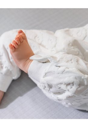 Enterizo Largo Botones A Presión Blanco Bebé Unisex Blanco