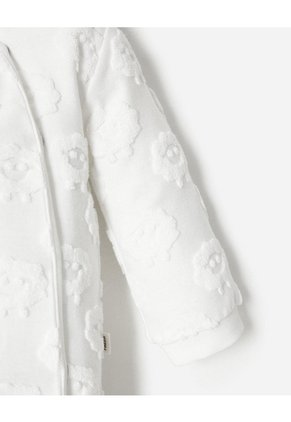 Enterizo Largo Botones A Presión Blanco Bebé Unisex Blanco