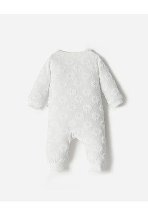 Enterizo Largo Botones A Presión Blanco Bebé Unisex Blanco